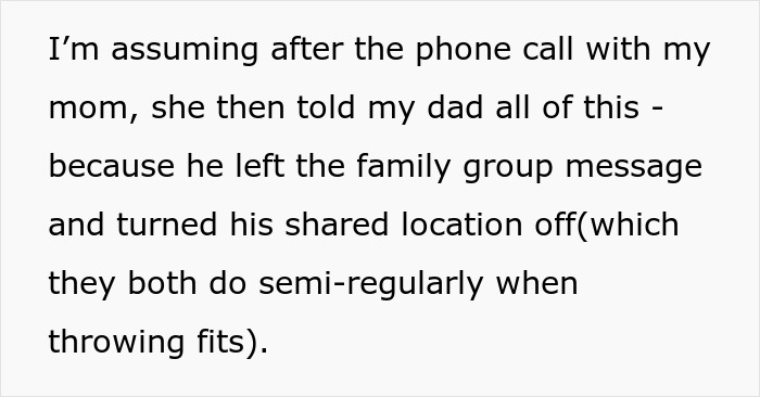 Screenshot of a family text about a dad wanting a front-row seat to daughter's delivery and turning off location.