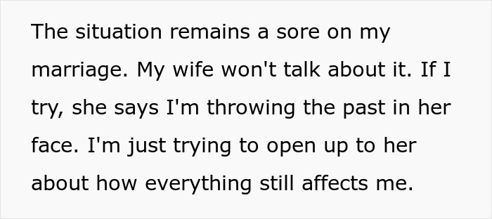 Text excerpt about a strained marriage highlighting silence from wife amid FIL accusing son-in-law over missing iPad.