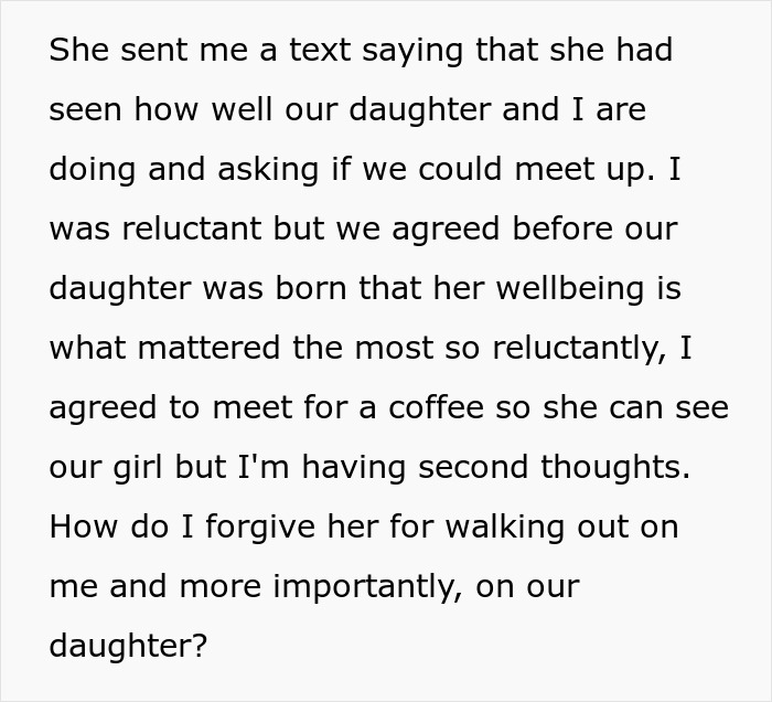 Alt text: Man raising newborn alone faces dilemma and shock when ex reappears after three years seeking forgiveness and connection.