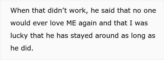 Text on a white background describing a woman selling everything for a cross-country move and her husband shaming her publicly.