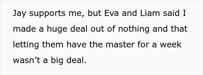 Text excerpt discussing a man refusing to give up his paid master bedroom to a friend’s boyfriend amid accusations of homophobia. Text excerpt discussing a man refusing to give up his paid master bedroom to a friend’s boyfriend amid accusations of homophobia.