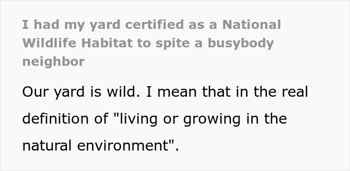 Couple transforms yard with overgrown weeds into a certified wildlife habitat, responding to an annoying neighbor's report.