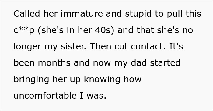Text message discussing family conflict after wife&rsquo;s passing where dad teaches daughter basic tasks amid neglect claims.
