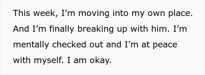 Alt text: Woman reflects on moving out and breaking up after learning truth about boyfriend’s affair, finding peace within herself. Alt text: Woman reflects on moving out and breaking up after learning truth about boyfriend’s affair, finding peace within herself.