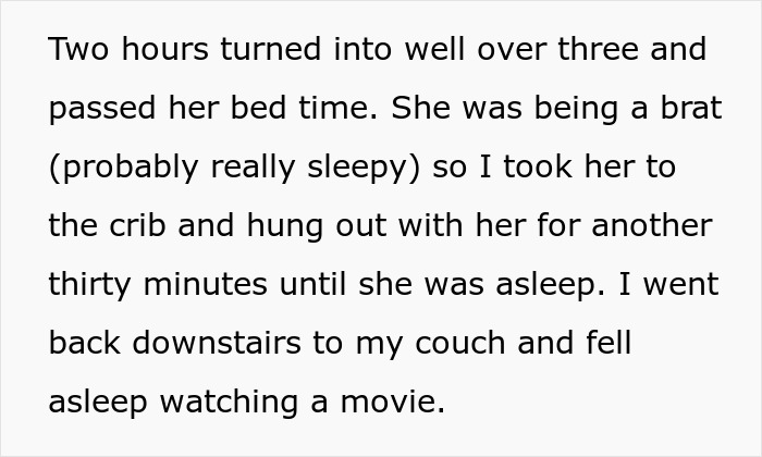 Text excerpt describing a man caring for his kid late at night amid roommate vanishes with ex situation.