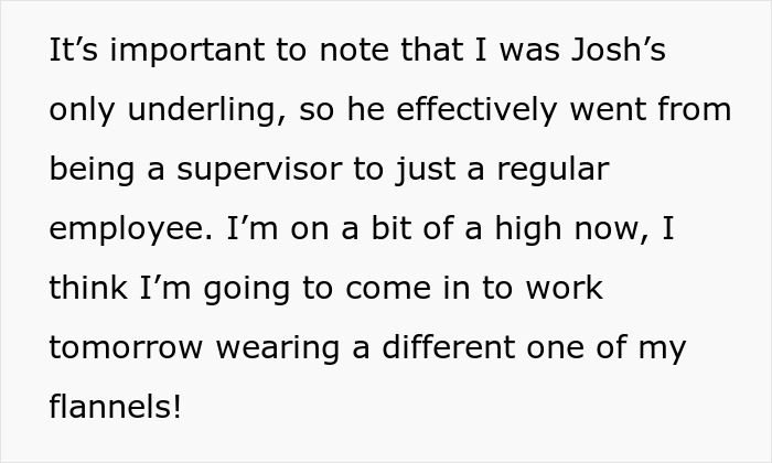 Employee shows up at office in full suit to spite berating boss who gets demoted after the incident.