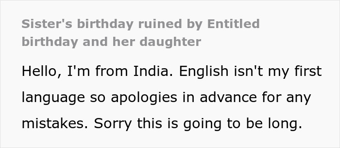 Girl’s 11th birthday celebration disrupted as visiting relatives demand cake, gifts, and full attention from the family. Girl’s 11th birthday celebration disrupted as visiting relatives demand cake, gifts, and full attention from the family.