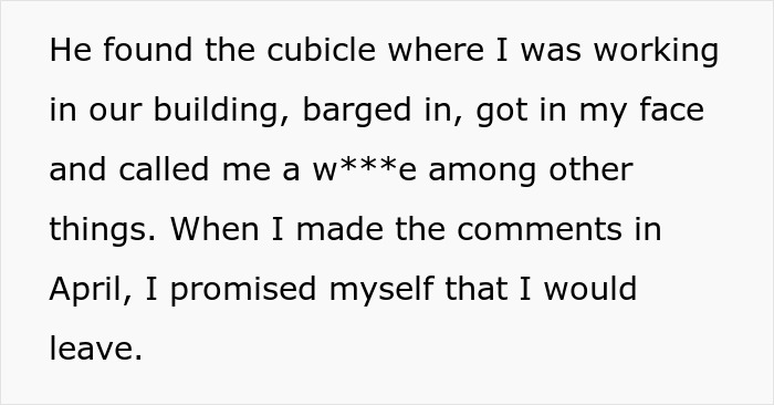 Text excerpt showing a woman describing her jobless partner&rsquo;s anger and toxic behavior leading her to plan a quiet exit.
