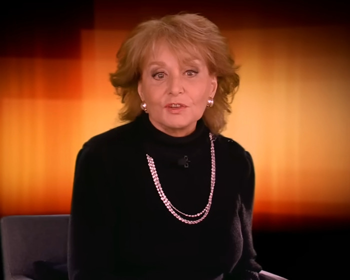 Barbara Walters in a televised interview, wearing black and a silver necklace, discussing Taylor Swift's brutal interrogation. Barbara Walters in a televised interview, wearing black and a silver necklace, discussing Taylor Swift's brutal interrogation.