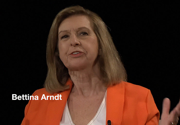 University professor Bettina Arndt speaking about domestic violence, highlighting debates on women and men&rsquo;s roles.