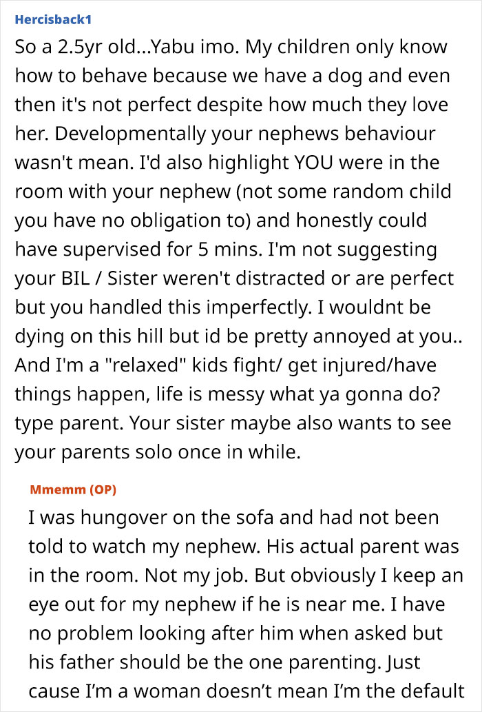 Text exchange discussing toddler disciplining with focus on parenting responsibilities and family dynamics in childcare. Text exchange discussing toddler disciplining with focus on parenting responsibilities and family dynamics in childcare.