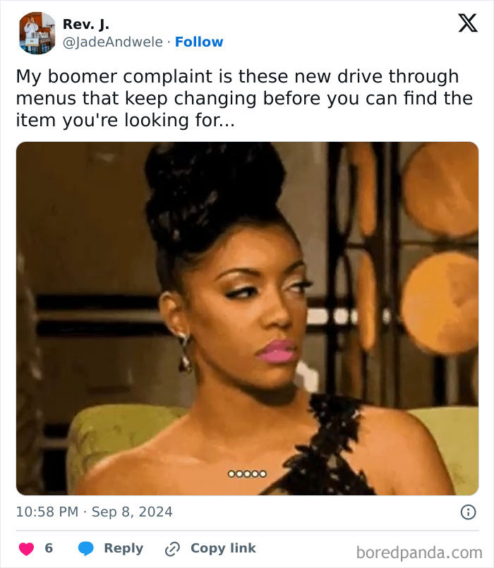 Young woman reacting with skepticism in a meme about boomer complaints and physical key preferences for cars.