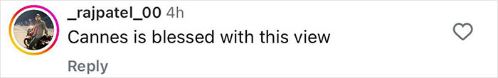 Comment on Instagram by user _rajpatel_00 saying Cannes is blessed with this view, related to Kim Kardashian's hair stylist flaunting body in a speedo in Cannes. Comment on Instagram by user _rajpatel_00 saying Cannes is blessed with this view, related to Kim Kardashian's hair stylist flaunting body in a speedo in Cannes.