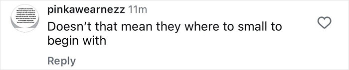 Screenshot of Instagram comment questioning if shoes were too small, related to Kylie Jenner’s Met Gala stiletto pain incident. Screenshot of Instagram comment questioning if shoes were too small, related to Kylie Jenner’s Met Gala stiletto pain incident.