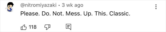 Comment on social media expressing strong opinion about changes to a character's look in Lilo & Stitch's live-action by Disney fans.