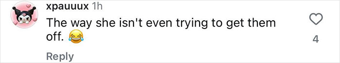 User comment on social media with laughing emoji, discussing someone not trying to remove stilletto shoes after a Met Gala mishap. User comment on social media with laughing emoji, discussing someone not trying to remove stilletto shoes after a Met Gala mishap.