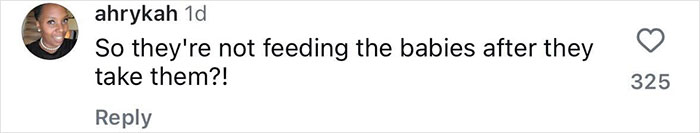 Comment from user ahrykah questioning if monkeys feed the babies after kidnapping, expressing shock about the behavior captured on hidden camera.