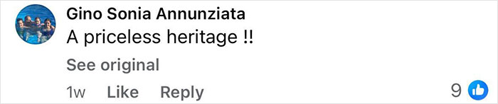 Screenshot of a social media comment highlighting the emotional impact of the new Pompeii discovery showing parents shielding their child.