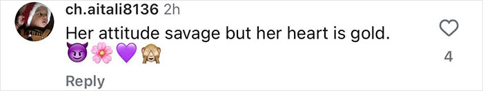 Screenshot of a social media comment praising attitude and heart, related to Aimee Lou Wood and Walton Goggins discussion. Screenshot of a social media comment praising attitude and heart, related to Aimee Lou Wood and Walton Goggins discussion.