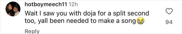 Social media comment about seeing Doja, highlighting celebrities breaking Met Gala's strict no phones rule to reveal inside moments.