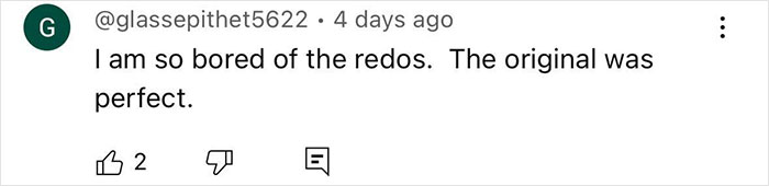 Image showing a social media comment expressing frustration over changes to a character&rsquo;s look in Lilo & Stitch live-action.