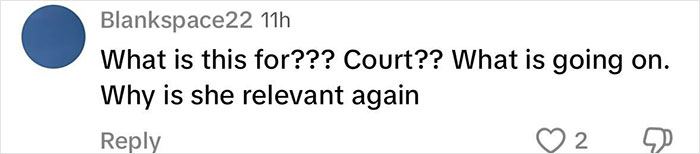 Comment questioning relevance, asking if it&rsquo;s for court and what is going on, related to Katy Perry fans turning.