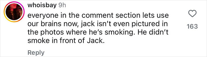 Comment defending Justin Bieber regarding smoking photo with his son, sparking a fiery parenting debate online.