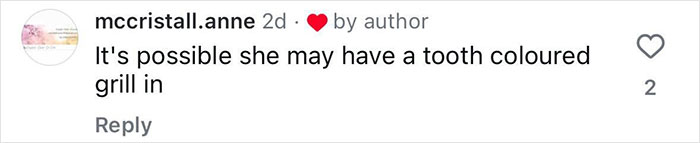 Screenshot of a social media comment discussing Madonna fans mourning the missing gap, a famous feature from her face.