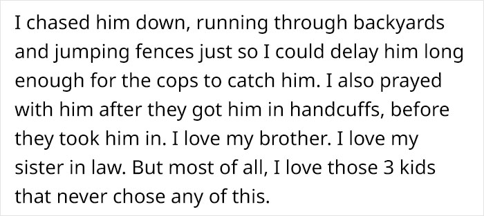Text excerpt describing a woman&rsquo;s effort to protect sister-in-law&rsquo;s kids, linked to divorce papers after childbirth.