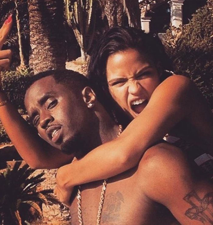 Cassie and Diddy enjoying a playful moment outdoors, highlighting Cassie describing freak-offs in graphic detail.