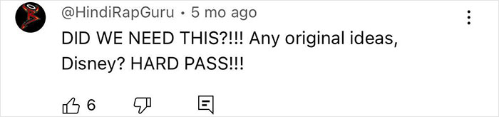 Comment from Disney fan expressing frustration over character design changes in Lilo & Stitch's live-action adaptation.
