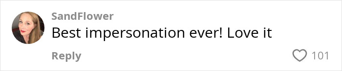 Comment from TikTok user SandFlower praising a Chinese TikToker&rsquo;s impression of U.S. President going viral.