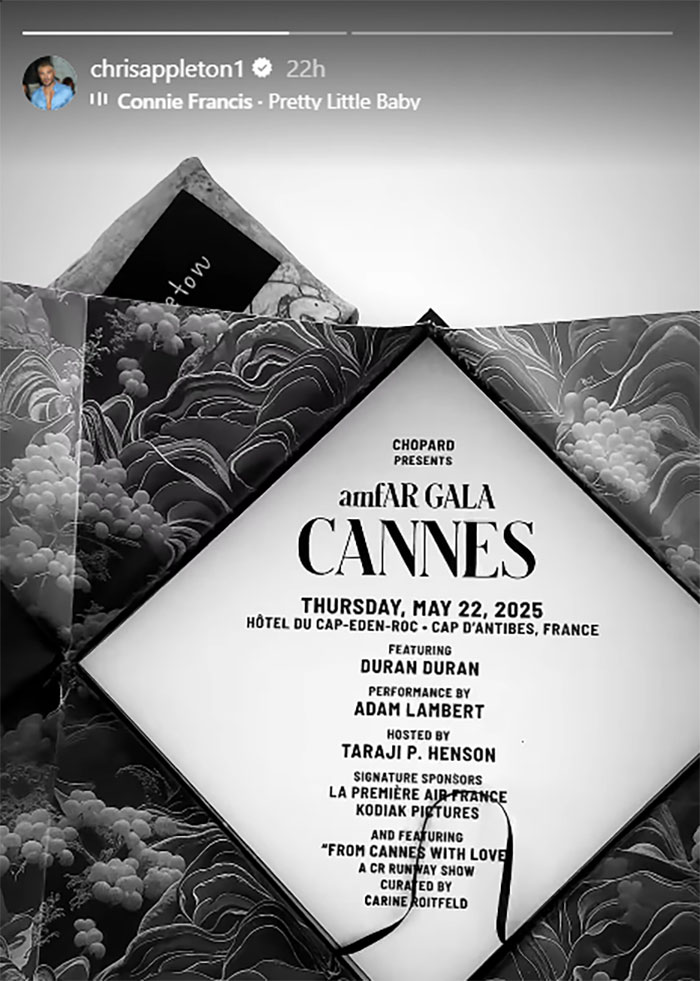 Invitation card for Cannes amfAR Gala on May 22, 2025, featuring fashion and celebrity events in France. Invitation card for Cannes amfAR Gala on May 22, 2025, featuring fashion and celebrity events in France.