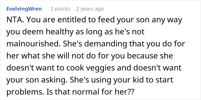 Son Starts Hating Mom&rsquo;s Cooking After Tasting Veggies At Dad&rsquo;s House, She Threatens Full Custody