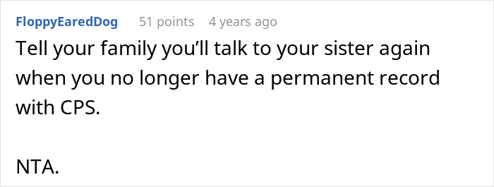 Text comment about dad teaching daughter basic tasks after wife&rsquo;s passing, with sister calling it neglect in family context.