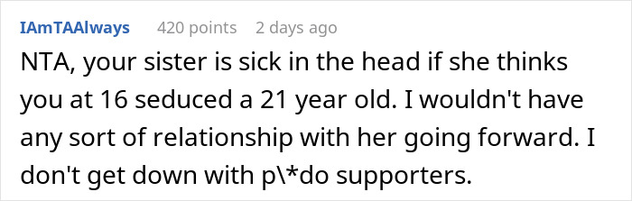 Comment from user discussing a sister storming out after being accused of stealing her ex-fiancé during engagement dinner. Comment from user discussing a sister storming out after being accused of stealing her ex-fiancé during engagement dinner.