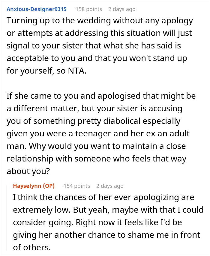 Woman storms out of sister’s engagement dinner after false accusations of stealing ex-fiancé cause family drama. Woman storms out of sister’s engagement dinner after false accusations of stealing ex-fiancé cause family drama.