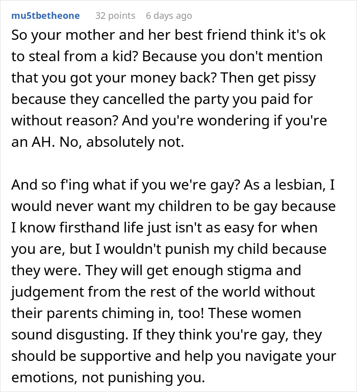 Text discussing conflict over Sweet 16 party plans and paying most of the costs, including family disagreement viewpoints. Text discussing conflict over Sweet 16 party plans and paying most of the costs, including family disagreement viewpoints.