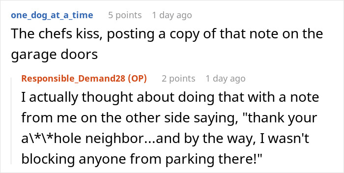 Screenshot of an online conversation discussing a resident leaving a note on a guest’s scooter and addressing parking violations. Screenshot of an online conversation discussing a resident leaving a note on a guest’s scooter and addressing parking violations.