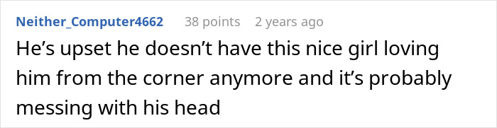 Screenshot of a comment discussing jealousy and emotions related to a girl and wedding feelings.