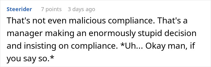 Comment about a manager&rsquo;s decision not to fill empty shelves, leading to no products being sold.