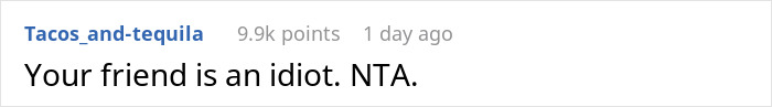 Screenshot of an online comment saying Your friend is an idiot in a discussion about eggs being dairy in dairy-free cake debate.