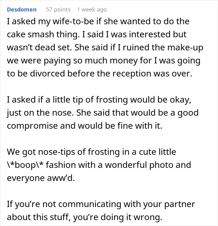 Groom smashes cake and accidentally hurts bride with a fork during wedding celebration, causing unexpected moment. Groom smashes cake and accidentally hurts bride with a fork during wedding celebration, causing unexpected moment.