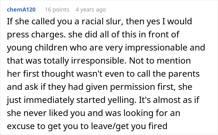 Comment discussing babysitter dyeing girls&rsquo; hair pink without permission, causing upset and concern from family members.