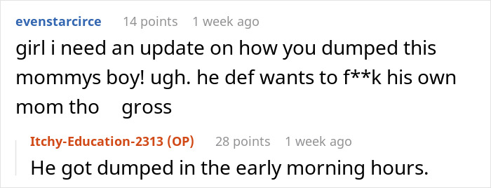 Reddit user discusses dumping a fianc&eacute; linked to a weird mom fantasy and refusal to wear mom&rsquo;s used wedding dress.