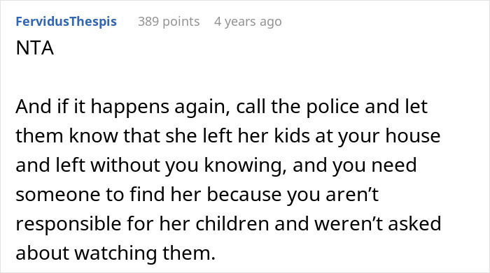 Text comment about a woman confronting her roommate for leaving her with girlfriend&rsquo;s kids to babysit, urging him to do the parent thing.