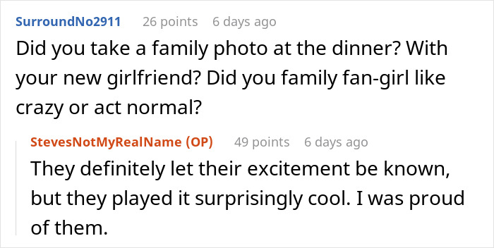 Screenshot of a Reddit conversation discussing what it was really like to date a famous actress for over a year.