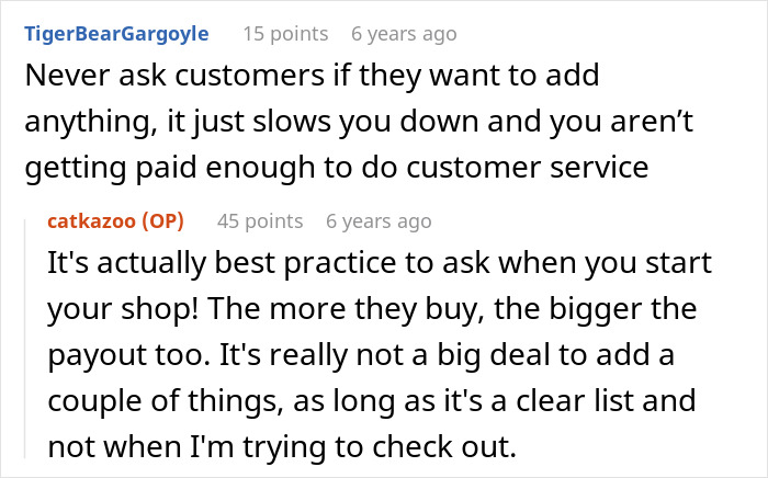 Screenshot of an online discussion about a grocery shopper refusing to pay for extra items and demanding the bill be covered.