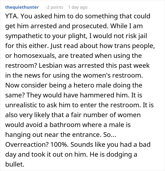 Reddit comment discussing refusal to provide period pad and tissues, highlighting relationship and boundary issues. Reddit comment discussing refusal to provide period pad and tissues, highlighting relationship and boundary issues.