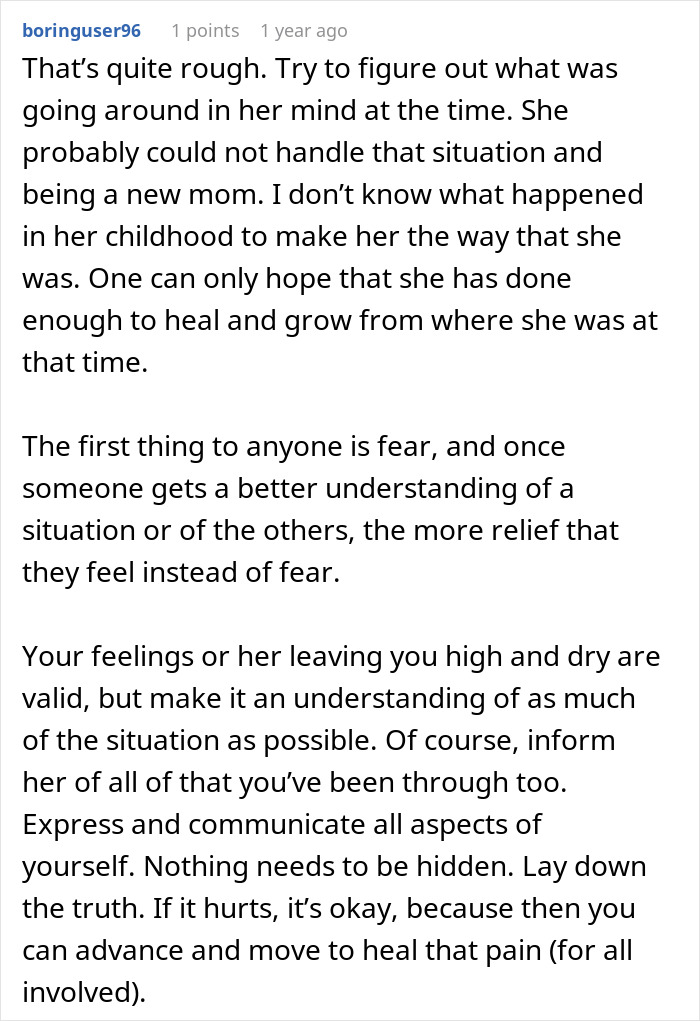 Man raising newborn alone, shocked by ex reappearing after three years, struggling with how to forgive her feelings.